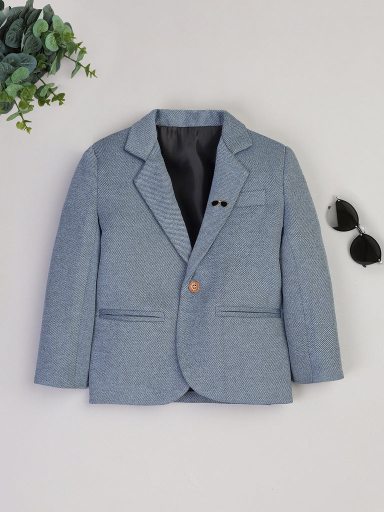 Ridokidz Boys Full Sleeves Solid Blazer