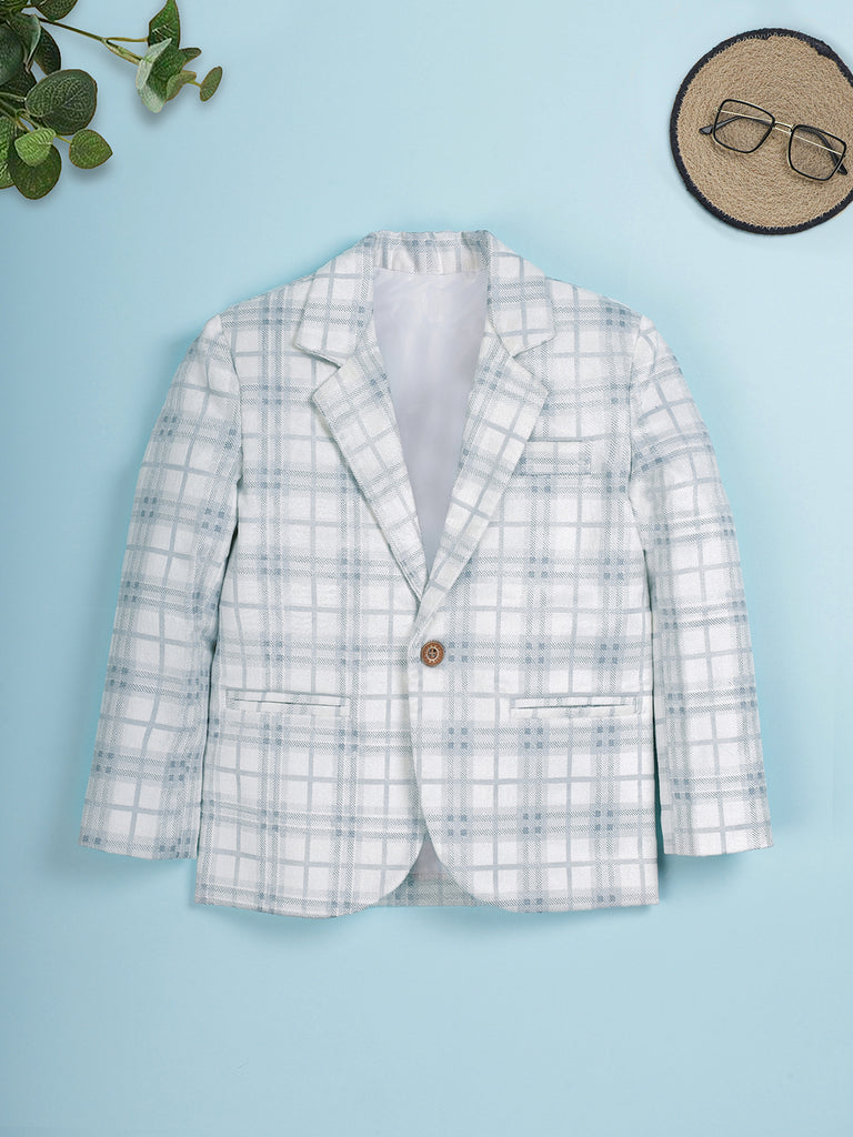 Ridokidz Boys Full Sleeves Checks Blazer