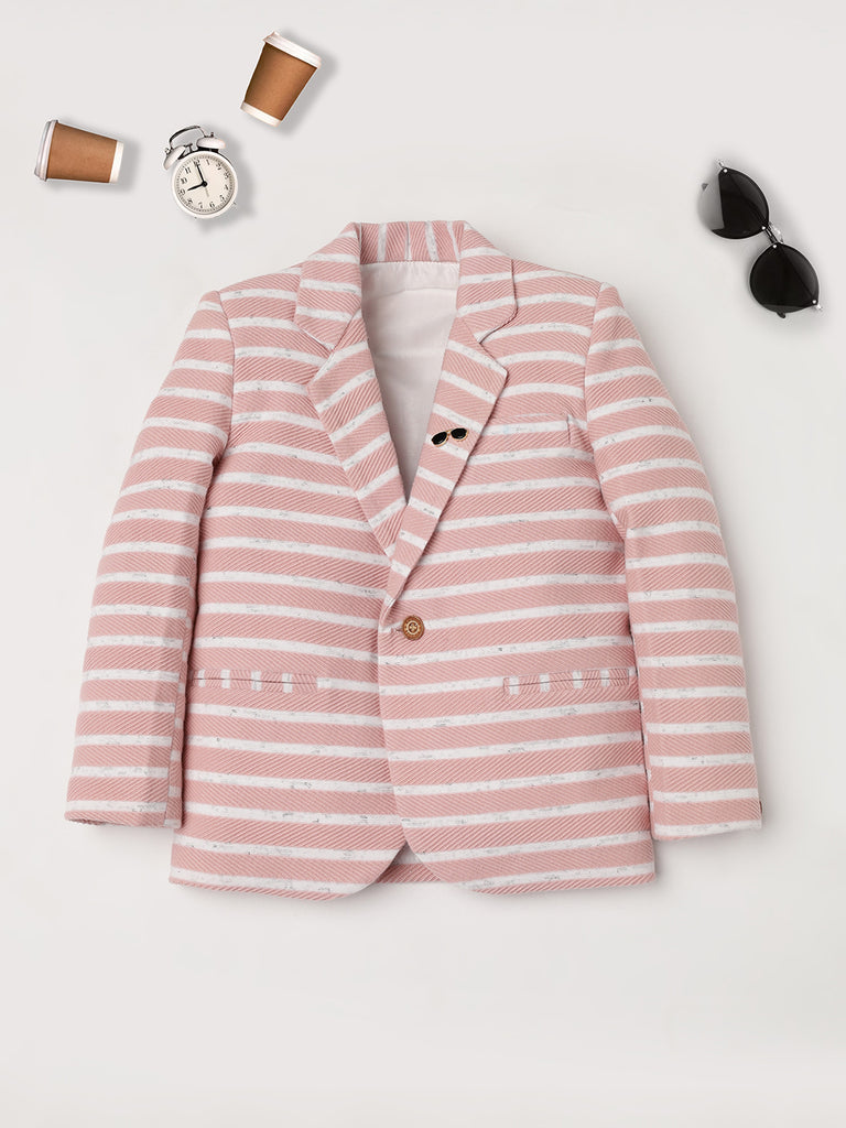 Ridokidz Boys Full Sleeves Stripe Blazer