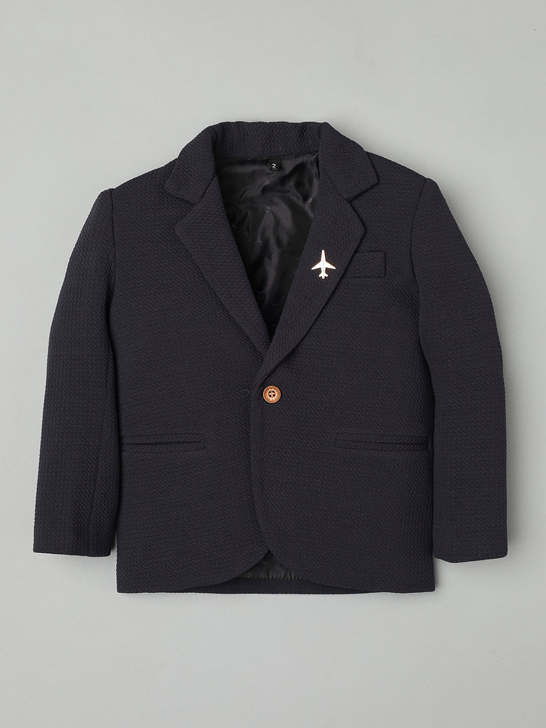Ridokidz Boys Full Sleeves Solid Blazer