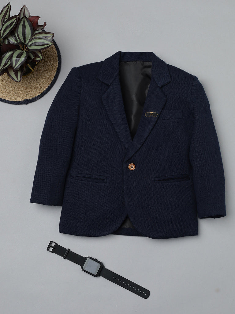 Ridokidz Boys Full Sleeves Solid Blazer