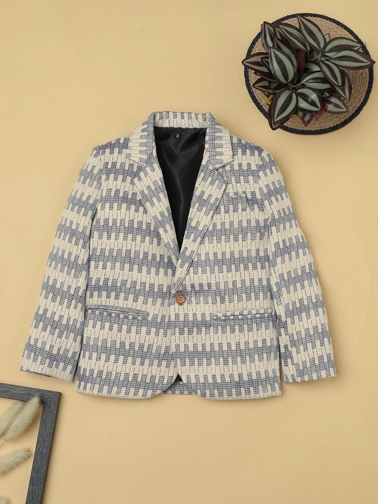 Ridokidz Boys Full Sleeves Stripe Blazer